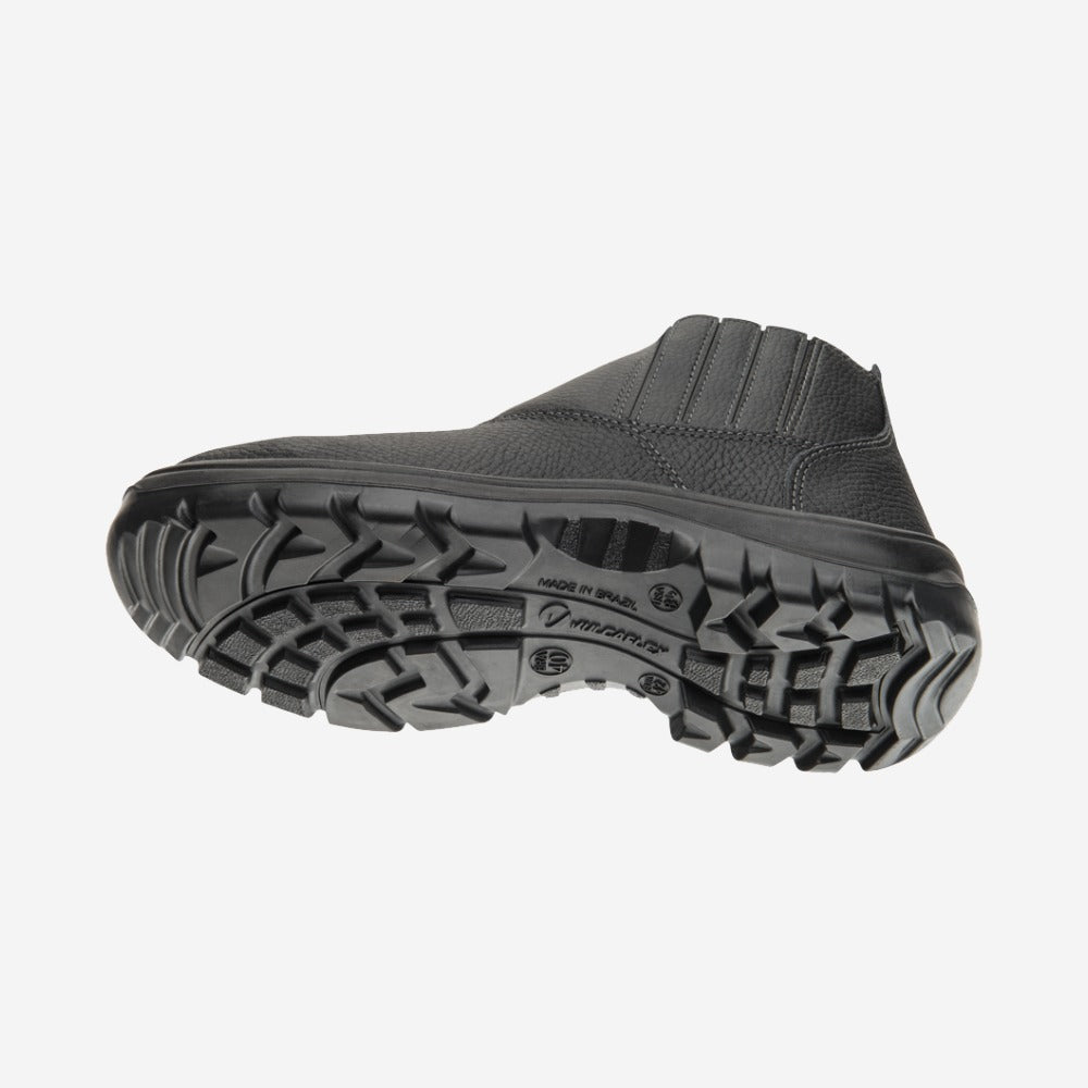 Botina de Segurança Elástico Bico PVC Couro Preto Marluvas 10VB48 BP C.A 43377