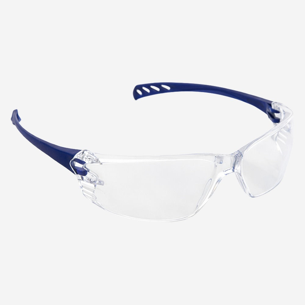 Óculos de Segurança Incolor Frontal Lente em Policarbonato Antirrisco Haste Azul Volk Vvision 500 24.24.292.11 C.A 42719