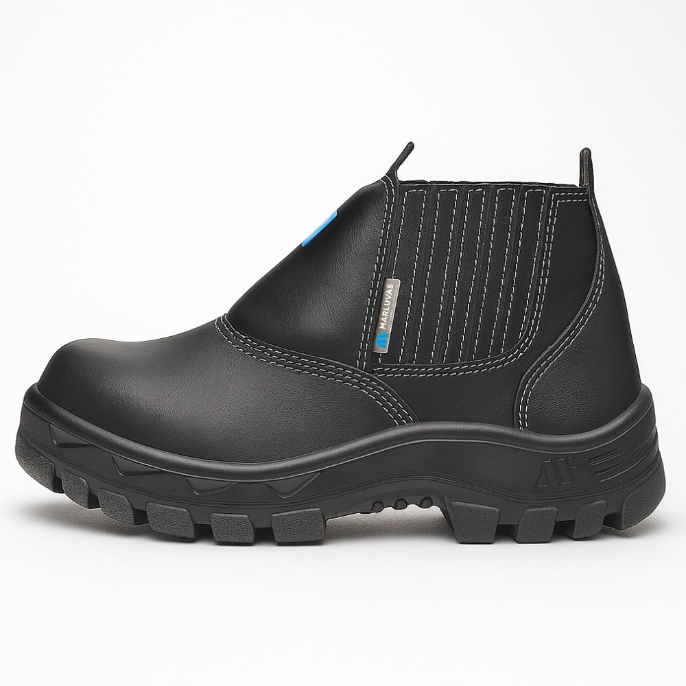 Botina de Segurança Eletricista Elástico Bico Composite Palmilha Antiperfuro Microfibra Preta Marluvas 70B19 E CPAP C.A 34549