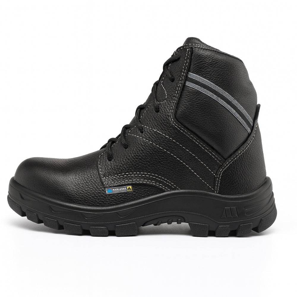 Botina de Segurança Cadarço Bico Composite Couro Preta Marluvas 50B29 C ANTIESTÁTICO CA 21671