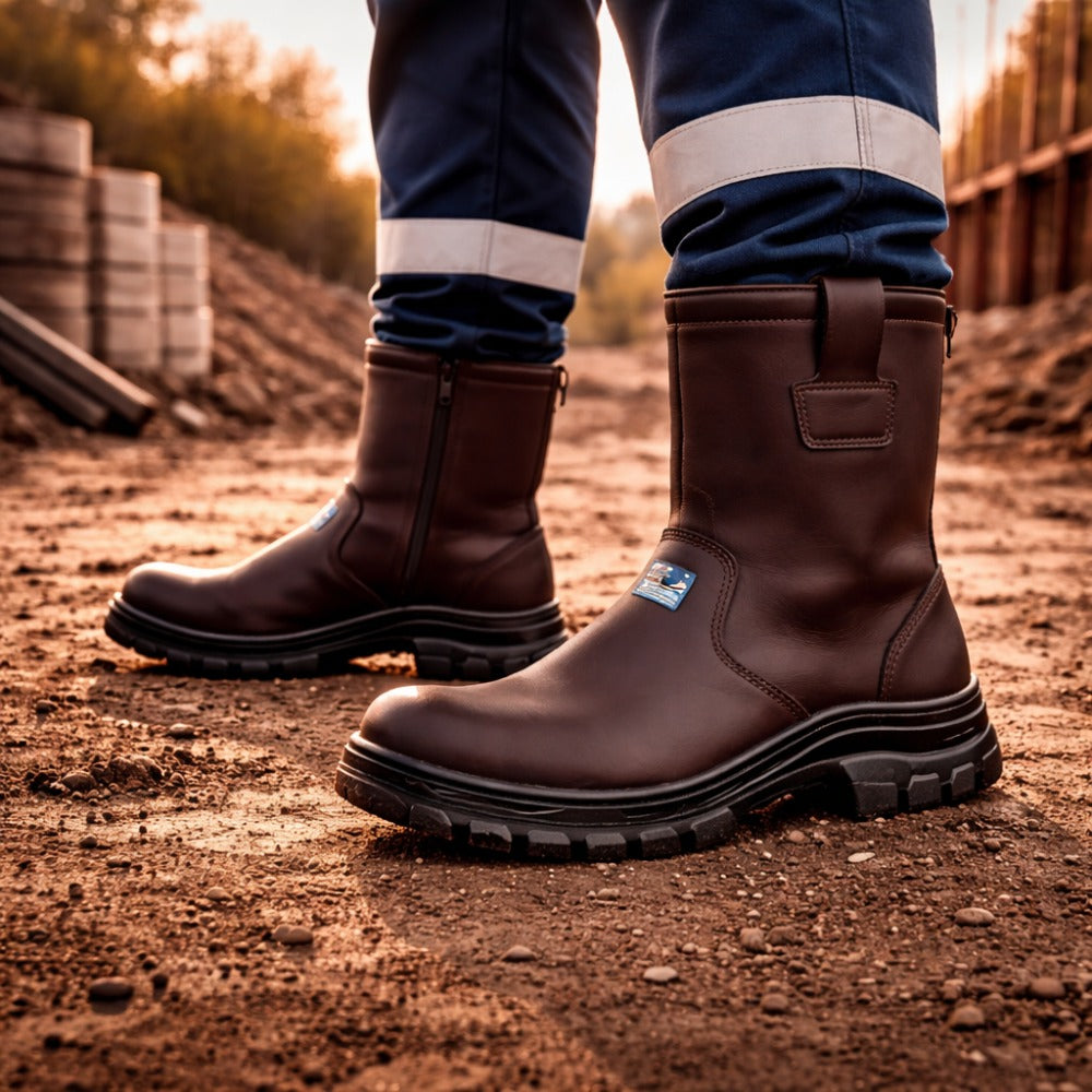 Coturno Petroleiro Com Alça Bico Composite Palmilha Antiperfuro Microfibra Marrom Marluvas 70C32 PET CPAP C.A 35719