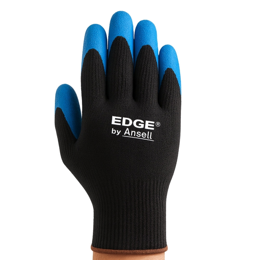 Luva de Proteção Abrasão Tricotada Látex de Borracha Natural Azul Ansell EDGE 48-305 CA 31924