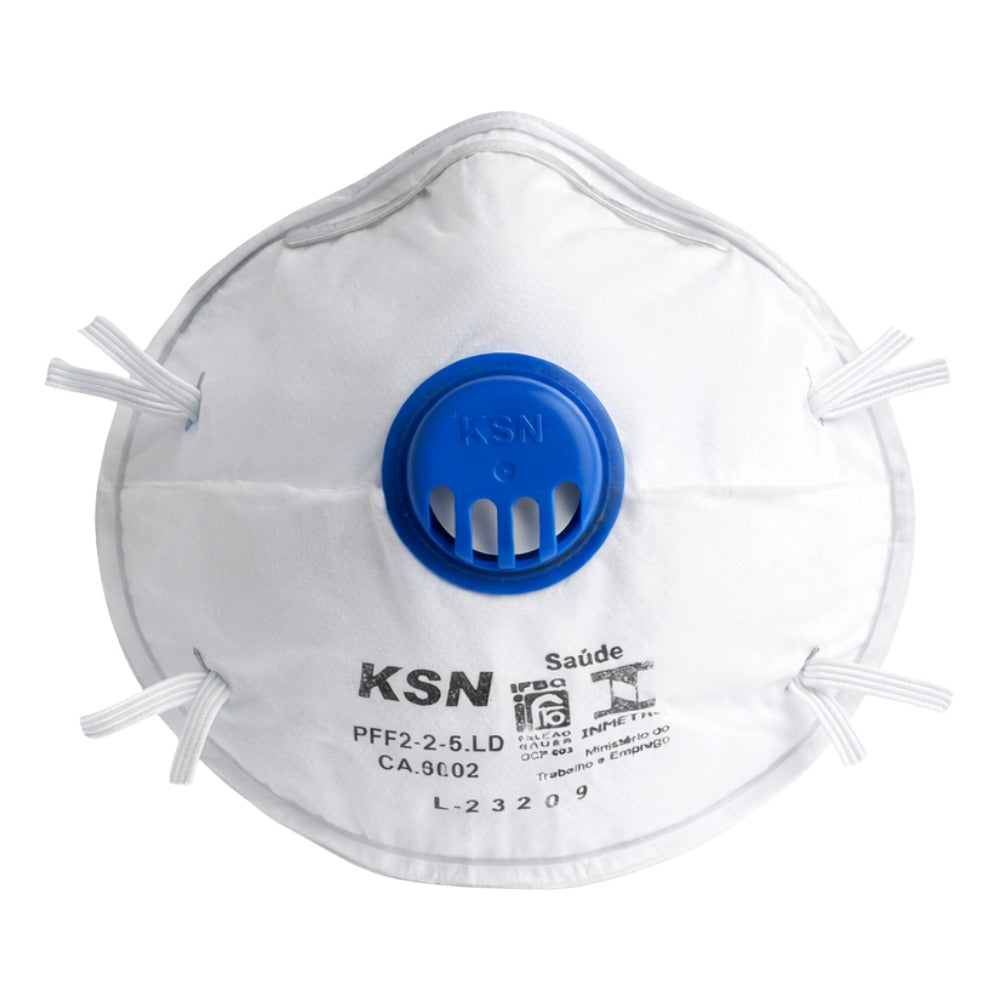 Respirador Descartável Tipo Concha PFF-2 Branco Com Válvula Elástico Na Nuca KSN 4002 C.A 38263