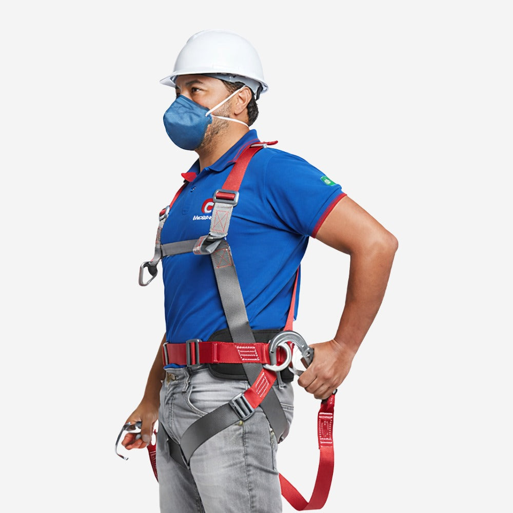 Talabarte Duplo Y Com Absorvedor de Energia 1,35m 2 Conectores Classe A Camper 2101