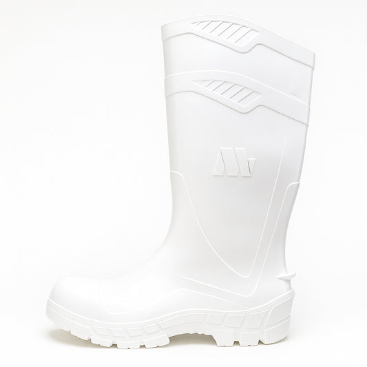 Bota de PVC Bico Aço Cano Longo 32cm Branca Com Forro Solado Antiderrapante Marluvas 100AWORKF CA BR A CA 48255