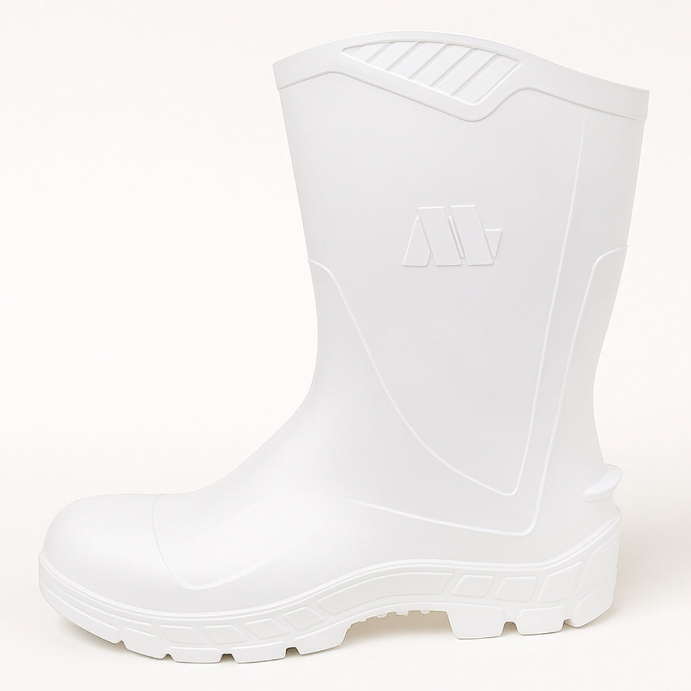 Bota de PVC Bico Aço Cano Médio 25cm Branca Com Forro Solado Antiderrapante Marluvas 100AWORKF CM BR A CA 48257