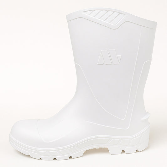 Bota de PVC Bico Aço Cano Médio 25cm Branca Com Forro Solado Antiderrapante Marluvas 100AWORKF CM BR A CA 48257