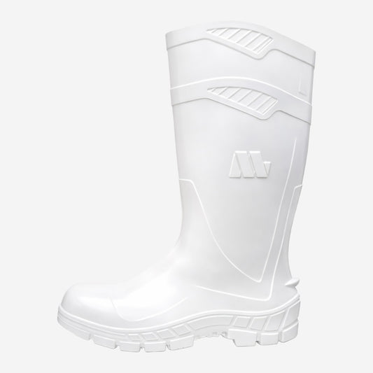 Bota de PVC Cano Longo 32cm Branca Com Forro Solado Antiderrapante Marluvas 100AWORKF CA BR C.A 40754