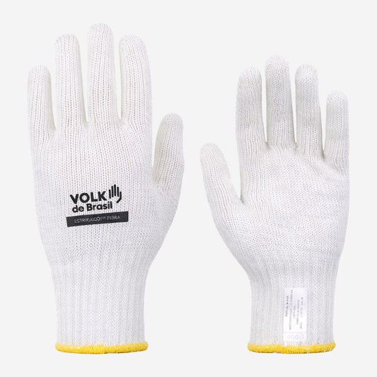 Luva de Proteção Serviços Gerais Tricotada em Algodão Branco Volk Cotton 10.10.200.04 C.A 30520