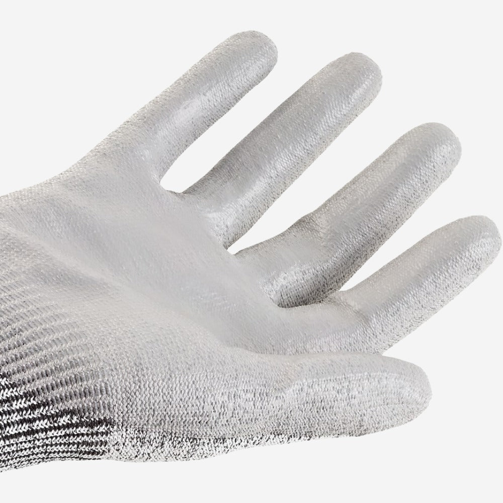 Luva de Proteção Anticorte HPPE Cinza Com Banho De PU na Palma Punho Tricotado Volk Cut  10.15.180.09 C.A 37266