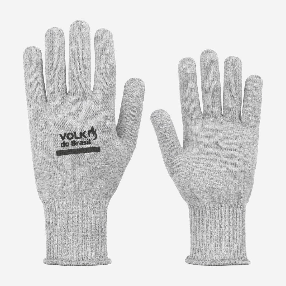 Luva de Proteção Anticorte Tricotada em Fio Sintético e Fio de Aço Cinza Volk Corte I 10.16.110.09 C.A 18905