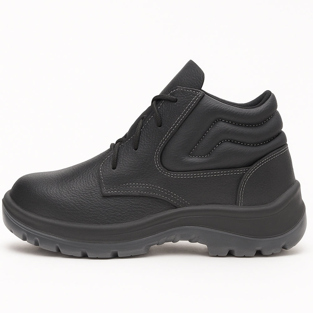 Botina de Segurança Cadarço Bico PVC Couro Marluvas 10VB41 BP CA 43335