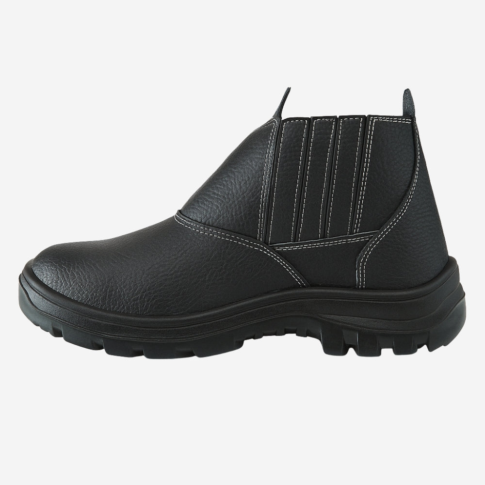 Botina de Segurança Elástico Bico PVC Couro Preto Marluvas 10VB48 BP CA 43377