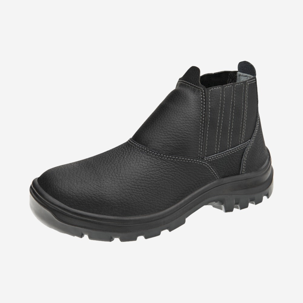 Botina de Segurança Elástico Bico PVC Couro Preto Marluvas 10VB48 BP C.A 43377