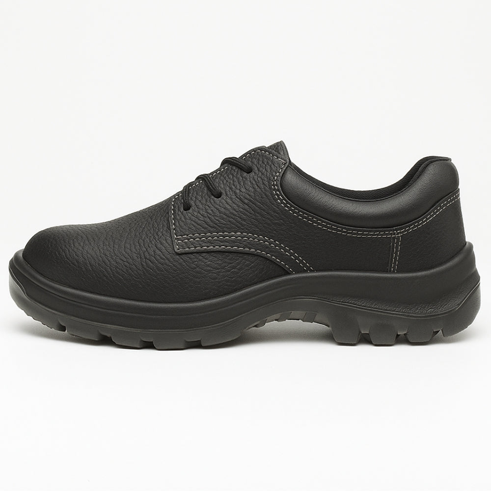 Sapato de Segurança Cadarço Bico PVC Couro Preto Marluvas 10VS48 BP CA 43336