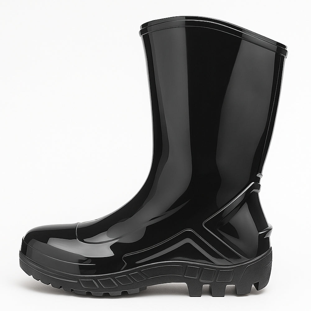 Bota de PVC Cano Médio 25cm Preta Solado Antiderrapante Marluvas 110VFLEX CA 42291