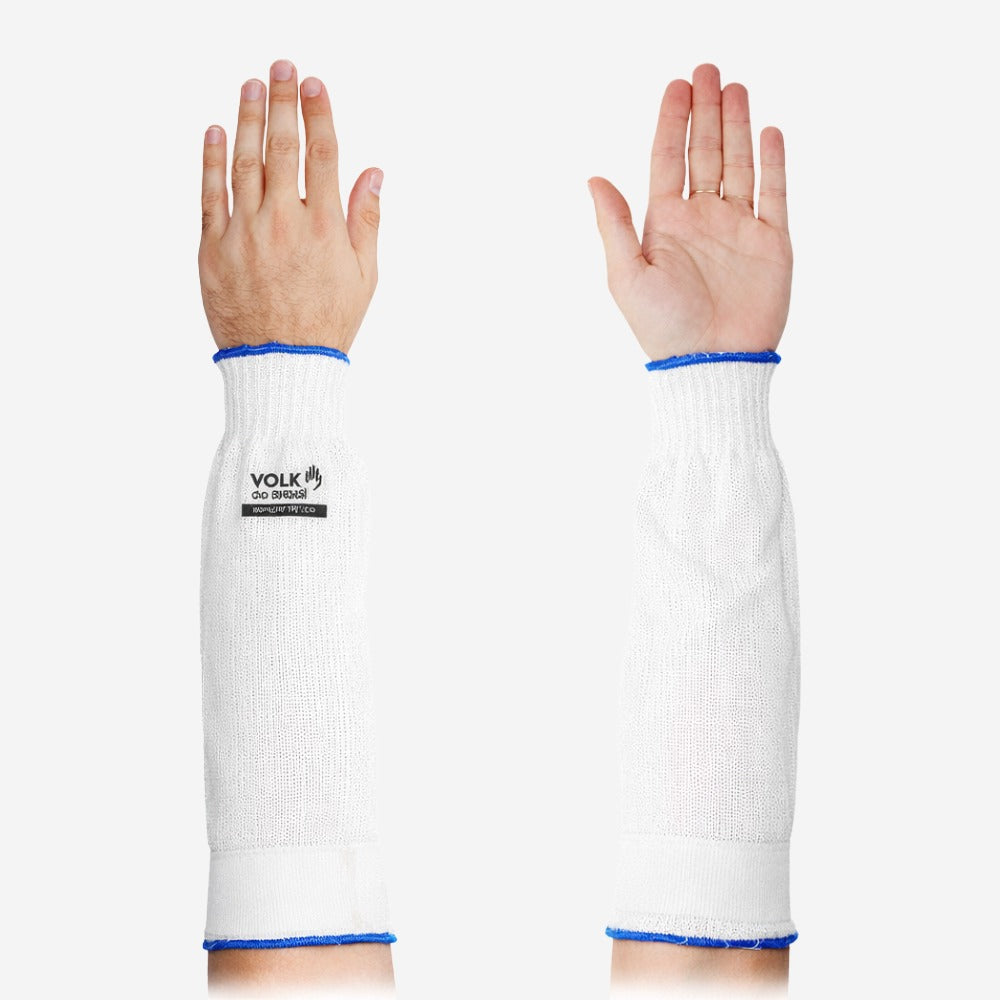 Mangote de Proteção Contra Rasgos Anticorte Tricotado em Fibra de Vidro Polietileno Fibra Sintética Branca 50cm Ajuste em Velcro Volk SpecVdB 50 13.22.232.06 C.A 36870