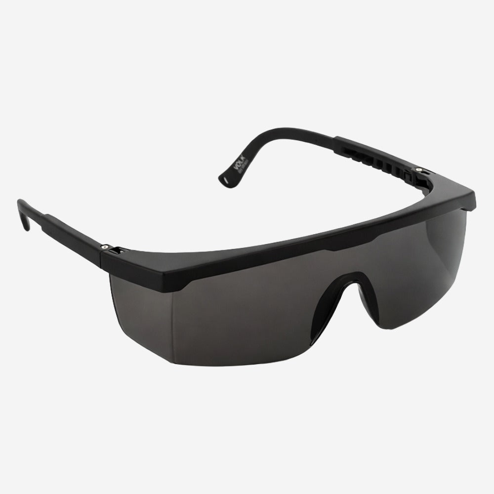 Óculos de Segurança Cinza Frontal e Lateral Lente em Policarbonato Antirrisco Haste Preta Volk Vvision 100 24.24.288.11 C.A 42716