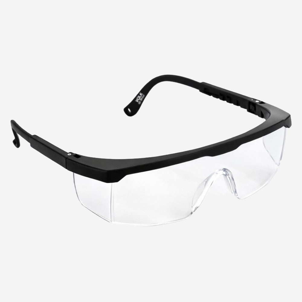 Óculos de Segurança Incolor Frontal e Lateral Lente em Policarbonato Antirrisco Haste Preta Volk Vvision 100 24.24.288.11 C.A 42716