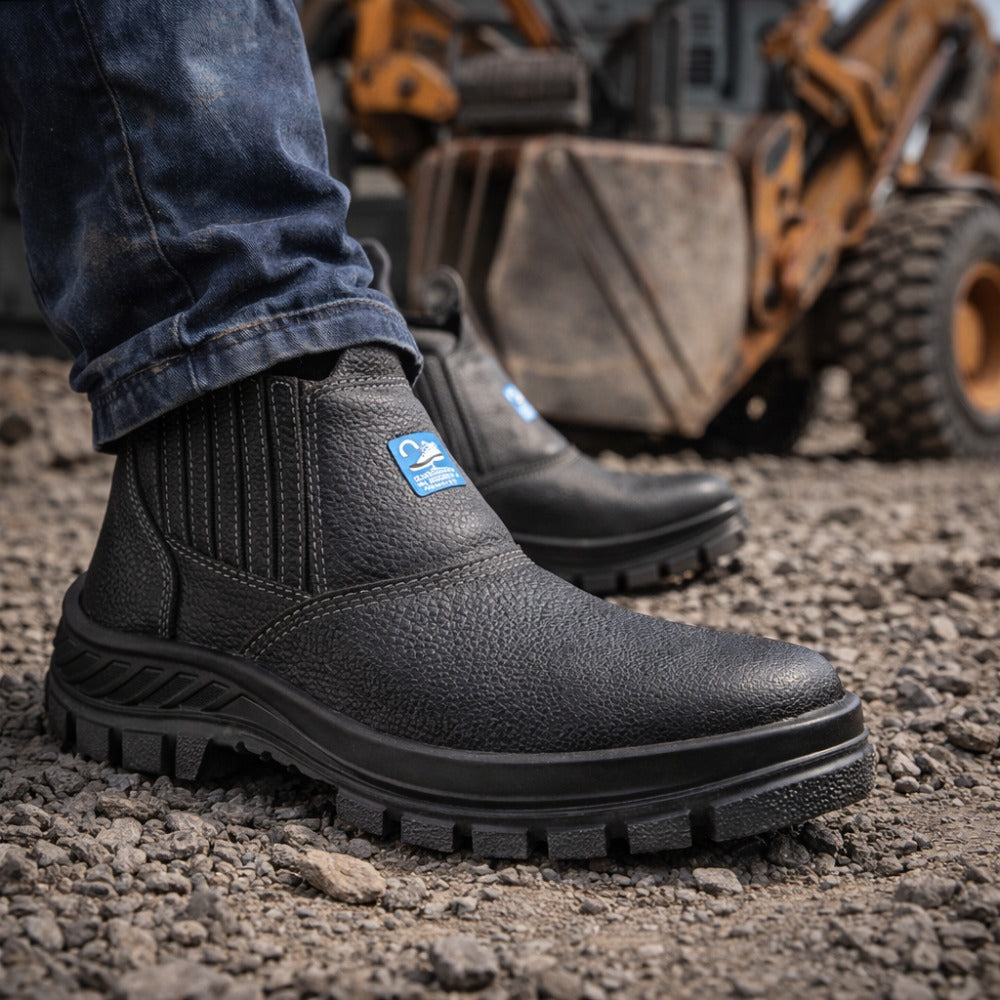 Botina de Segurança Elástico Bico Composite Couro Preto Marluvas 30B19 C 47459