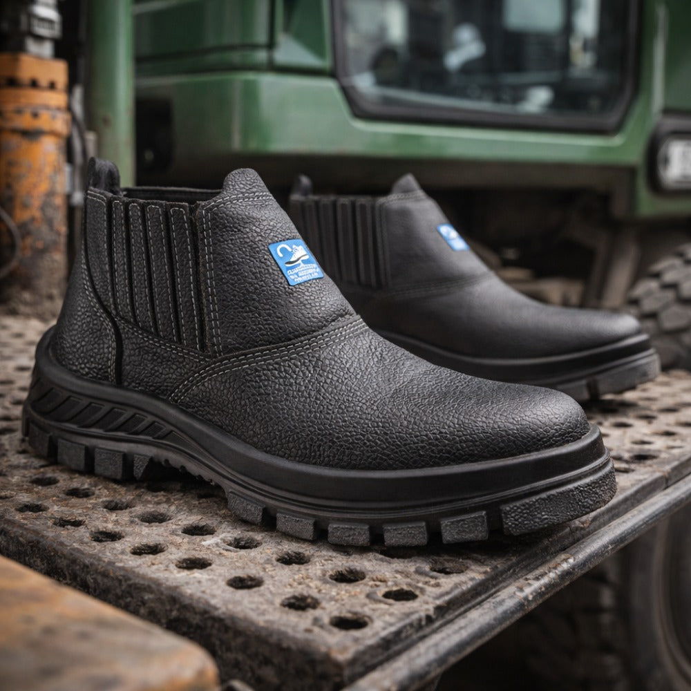 Botina de Segurança Elástico Bico Composite Couro Preto Marluvas 30B19 C 47459