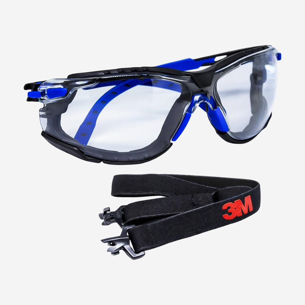 Kit Óculos de Segurança Azul Com Espuma e Elástico Antirrisco Antiembaçante 3M Solus 1000 HB004824221 C.A 39190