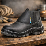 Botina de Segurança Elástico Bico PVC Couro Preto Marluvas 50B19 BP ANTIESTATICO C.A 12160