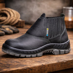 Botina de Segurança Elástico Bico PVC Couro Preto Marluvas 50B19 BP ANTIESTATICO C.A 12160