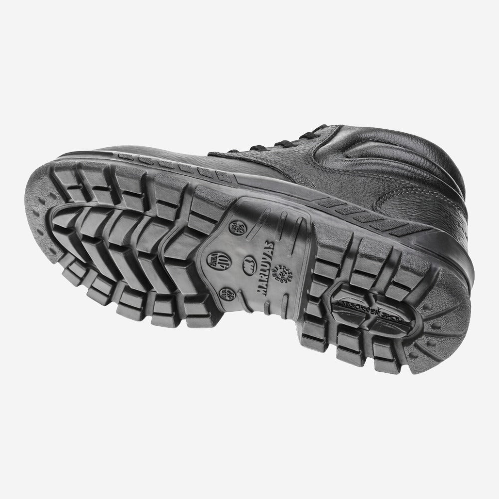 Botina de Segurança Cadarço Bico PVC Couro Preto Marluvas 50B22 BP C.A 46492