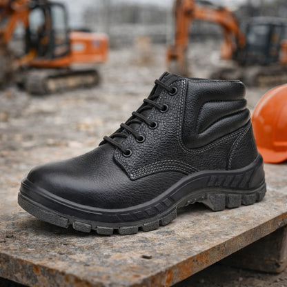 Botina de Segurança Cadarço Bico PVC Couro Preto Marluvas 50B22 BP C.A 46492