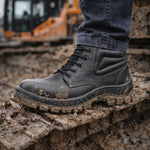 Botina de Segurança Cadarço Bico PVC Couro Preto Marluvas 50B22 BP C.A 46492