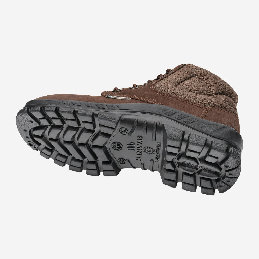 Botina de Segurança Eletricista Cadarço Bico PVC Couro Nobuck Hidrofugado Marrom Café Marluvas 50B26 CB BP HIDRO C.A 13808