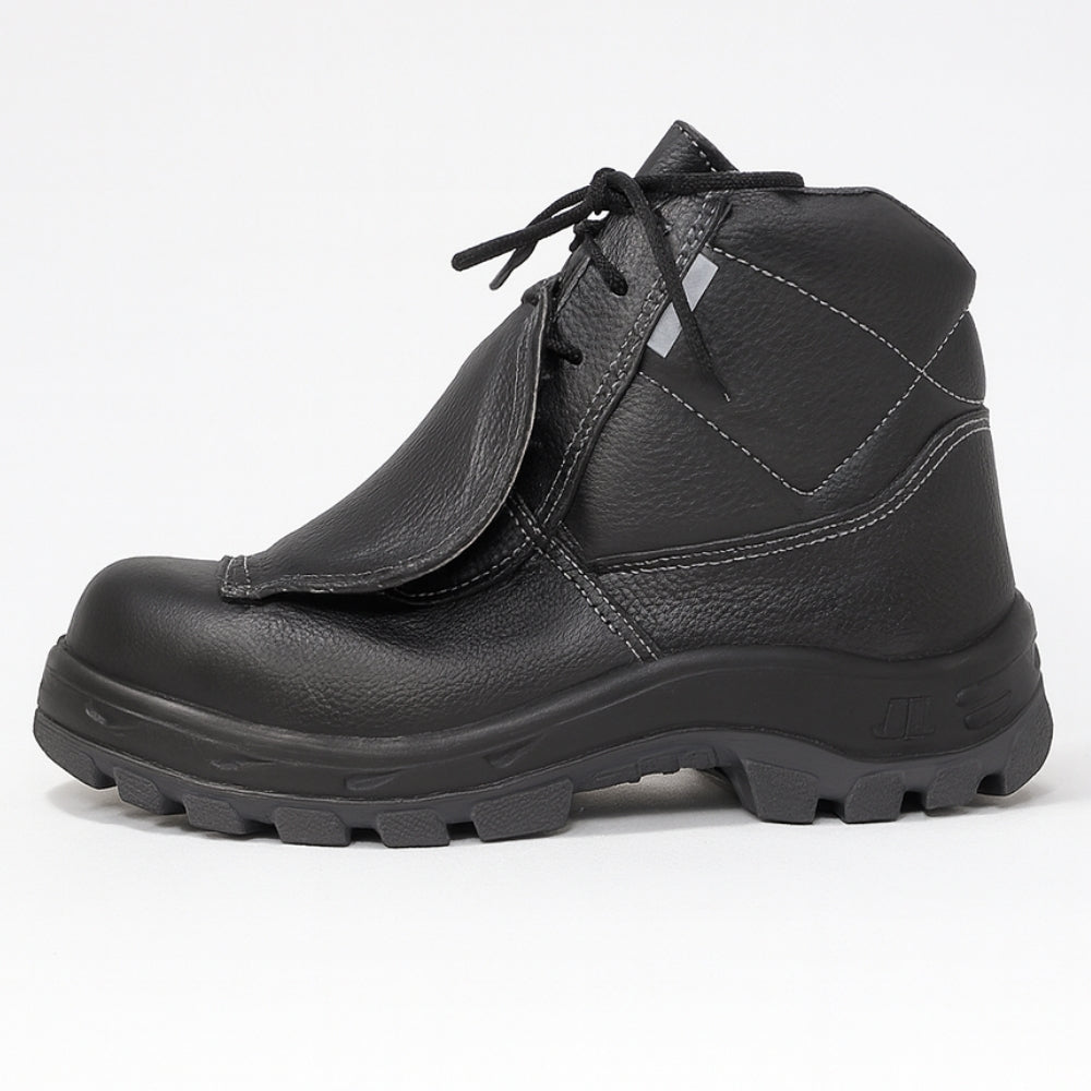 Botina de Segurança Cadarço Metatarso Bico Composite Palmilha Antiperfuro Couro Hidrofugado Preto Marluvas 50B29 MEX CPAP SRV CA 32209