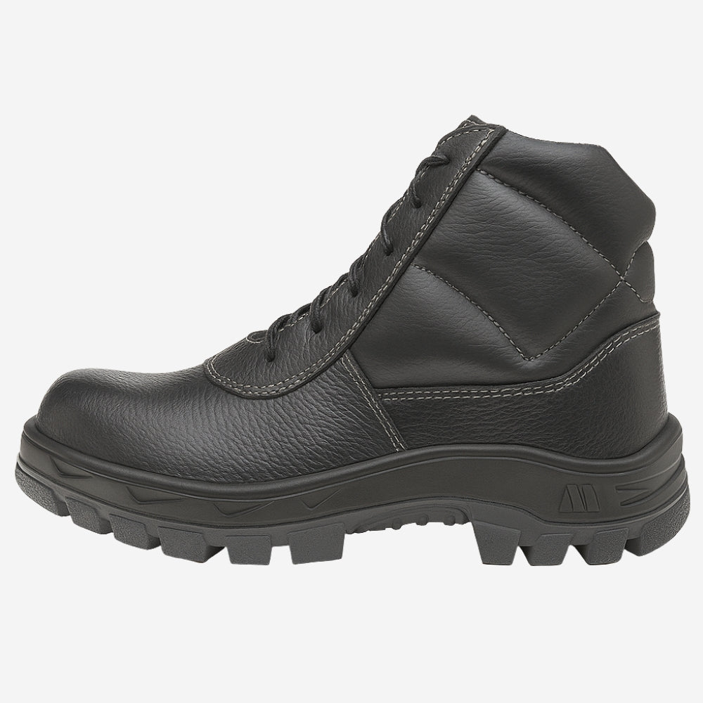 Botina de Segurança Cadarço Bico Composite Palmilha Antiperfuro Couro Preto Marluvas 50B29 CPAP SRV CA 42374