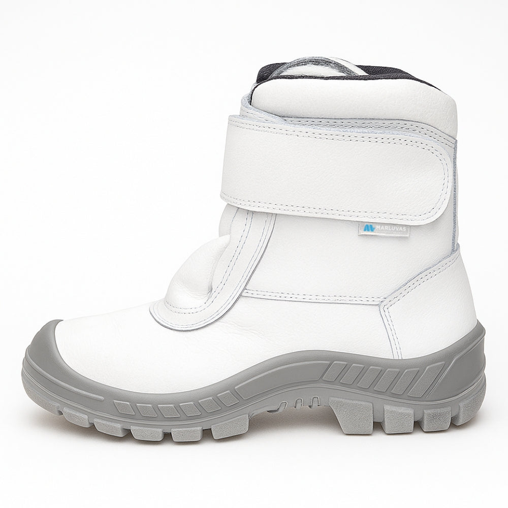 Coturno Frigorífico Velcro Bico PVC Couro Hidrofugado Branco Forro em Lã Marluvas 50C32 FRI BP CP CA 13145