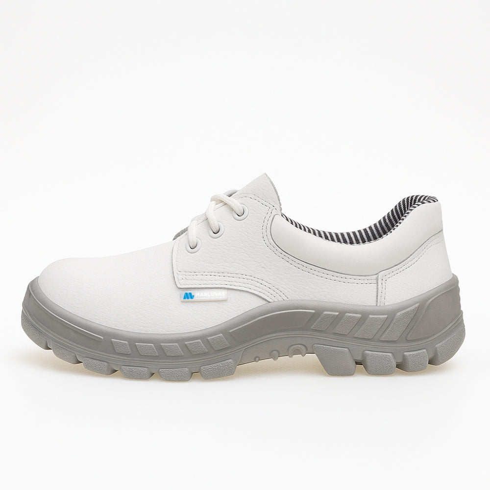 Sapato de Segurança Cadarço Bico PVC Couro Branco Marluvas 50S29M BP CA 47077