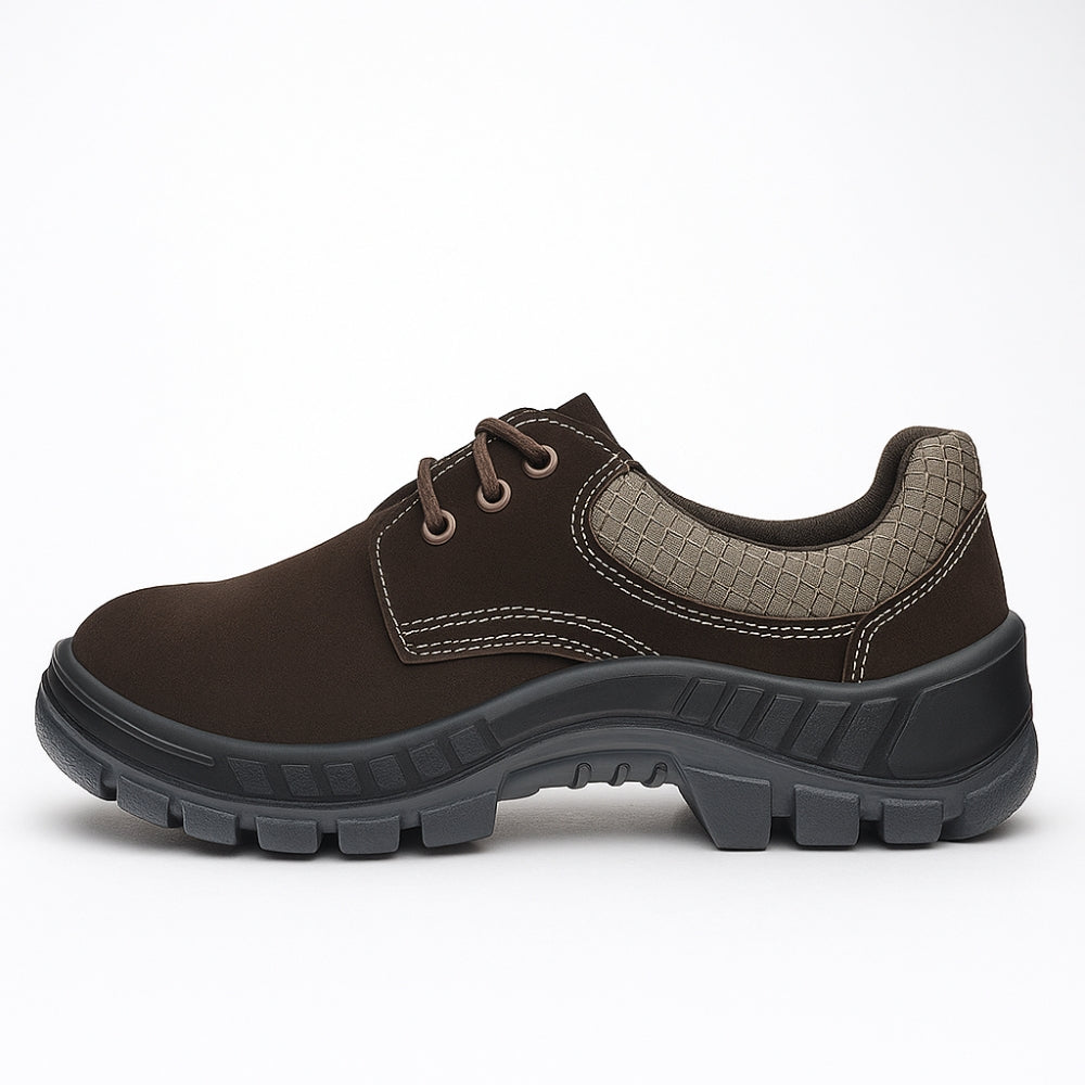 Sapato de Segurança Cadarço Bico PVC Couro Nobuck Marrom Café Marluvas 50S29 BP NUB CA 47077