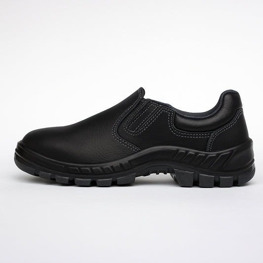 Tênis de Segurança Elástico Bico Aço Couro Preto Marluvas 50T19 A CA 42669