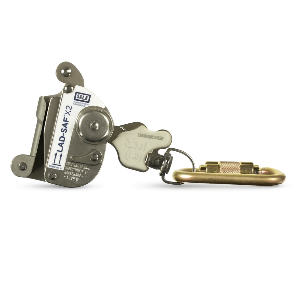 Trava Quedas Deslizante de Cabo 9,5-8mm Com Mosquetão de Aço Saf Lok 3M Lad Saf X2 6160030B 70007479630