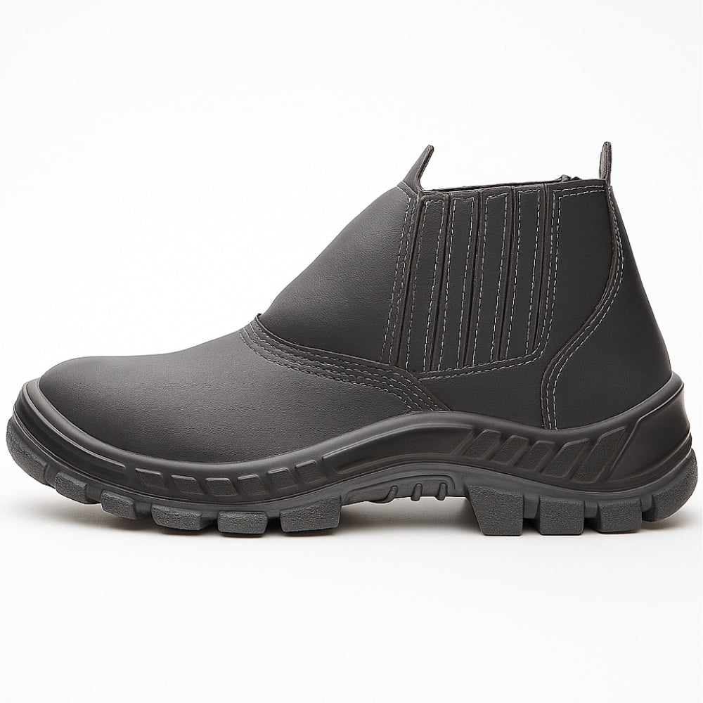 Botina de Segurança Elástico Bico PVC Couro Preto Marluvas 50B19 BP CA 47098