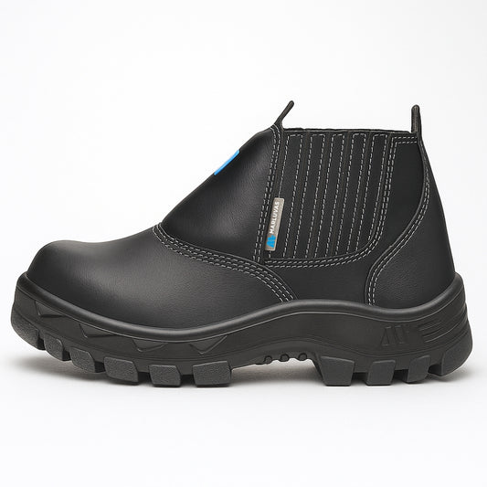 Botina de Segurança Eletricista Elástico Bico Composite Palmilha Antiperfuro Microfibra Preta Marluvas 70B19 E CPAP C.A 34549