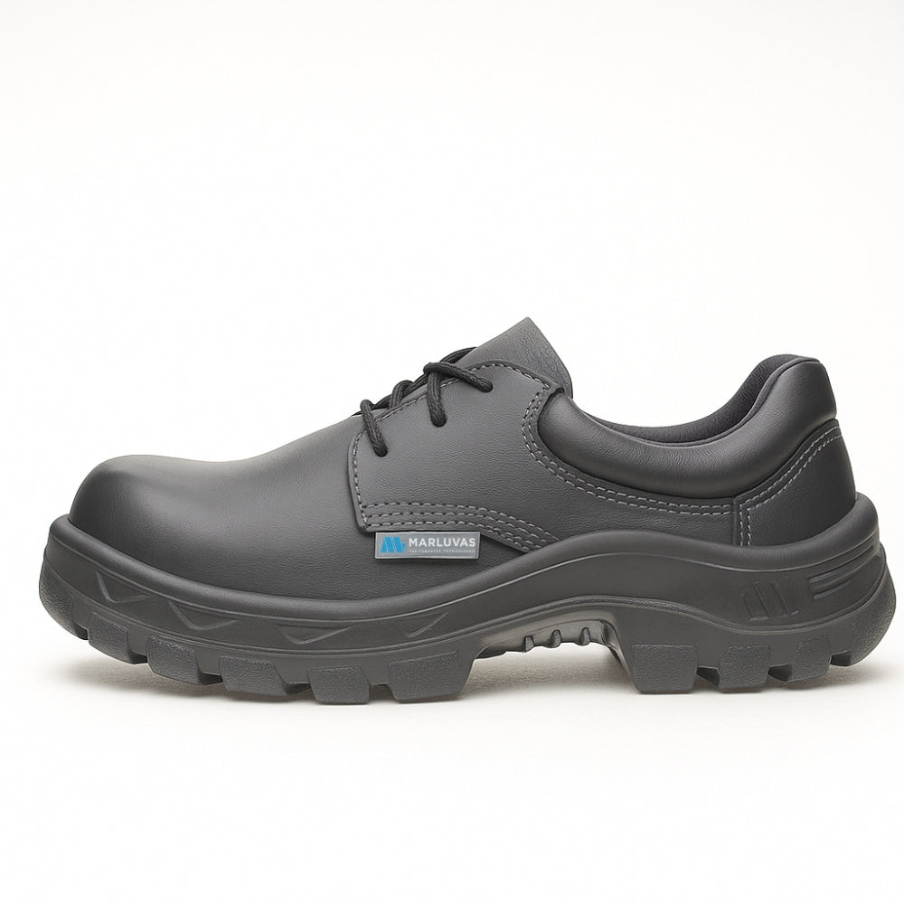 Sapato de Segurança Cadarço Bico Composite Microfibra Preta Marluvas 70S29 C CA 34558