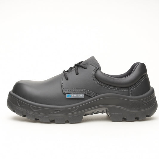 Sapato de Segurança Cadarço Bico Composite Microfibra Preta Marluvas 70S29 C CA 34558