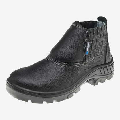 Botina de Segurança Elástico Bico PVC Couro Preto Marluvas 95B19 BP C.A 41419
