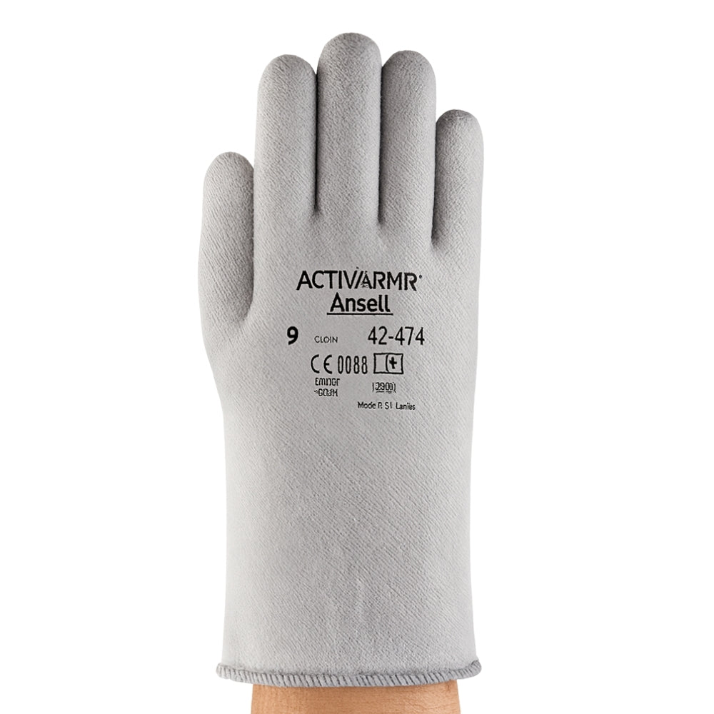 Luva de Proteção Altas Temperaturas 250˚C Tricotada Poliéster Cinza 35,6cm Ansell ActivArmr 42-474 CA 40397