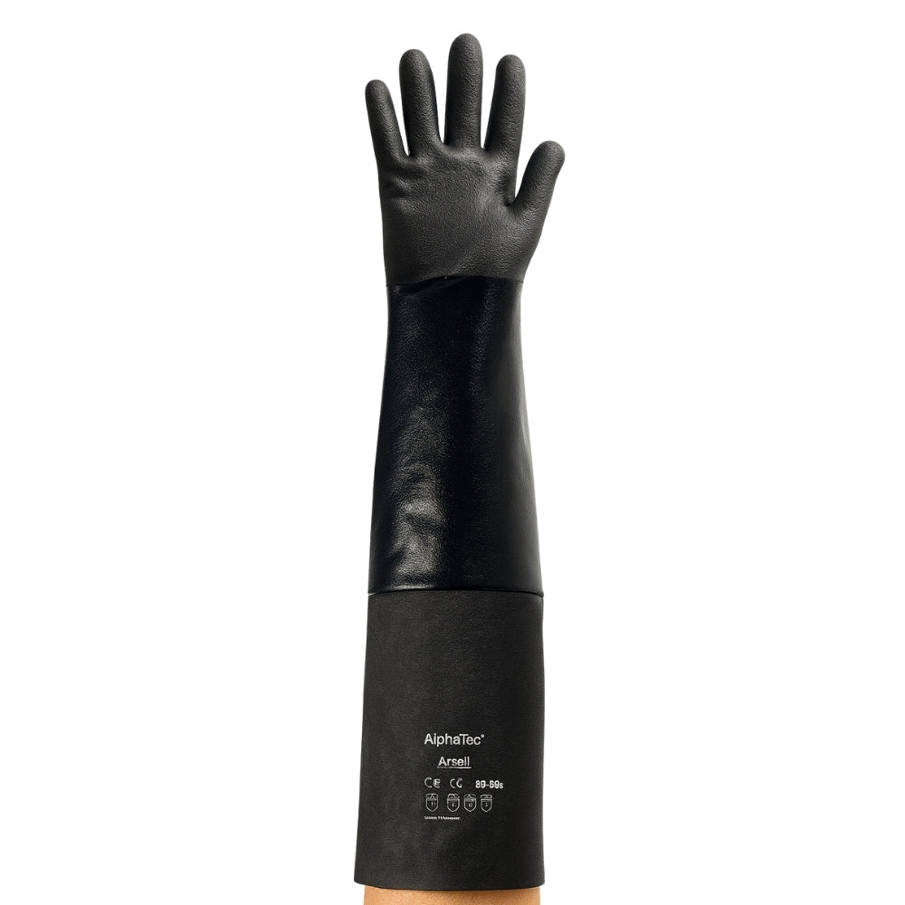 Luva de Proteção Altas Temperaturas 180º C Neoprene Forro Duplo Preta Ansell AlphaTec 19-026 CA 44935