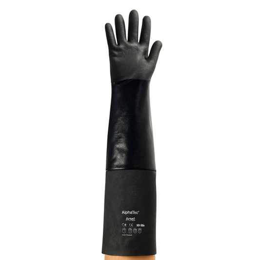 Luva de Proteção Altas Temperaturas 180º C Neoprene Forro Duplo Preta Ansell AlphaTec 19-026 CA 44935