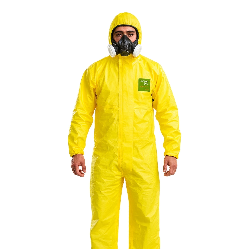 Macacão de Segurança Produtos Químicos Polietileno Amarelo Ansell AlphaTec 2300 PLUS Modelo 132 CA 39705