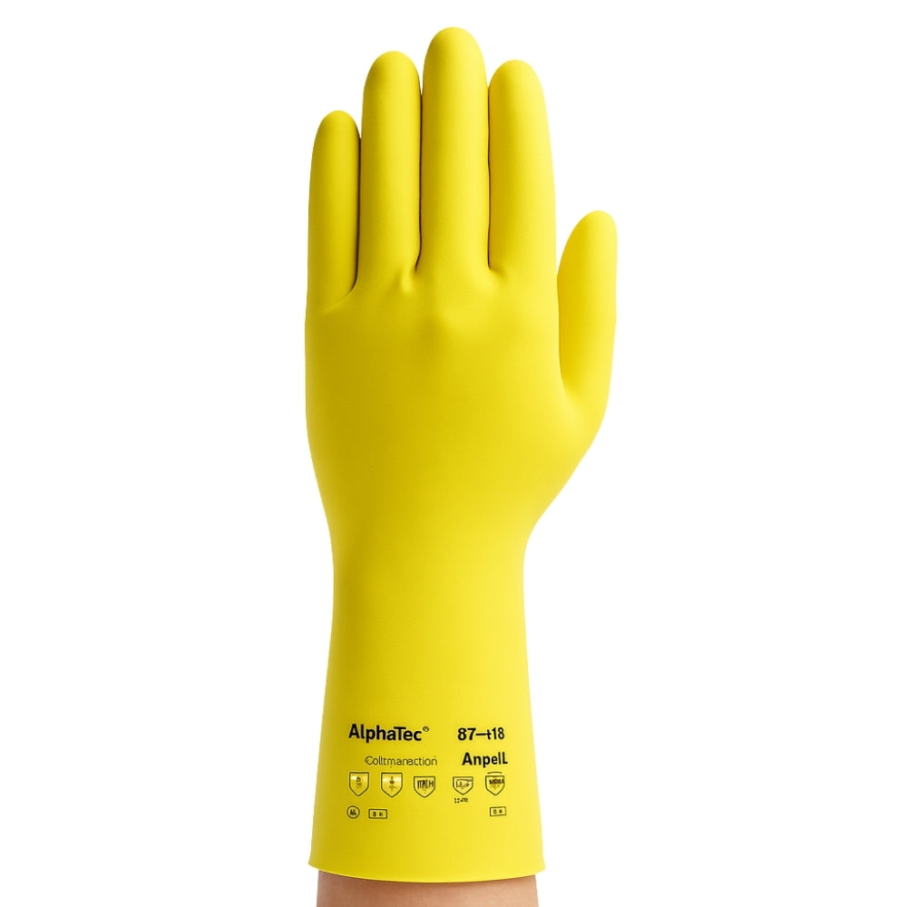 Luva de Proteção Limpeza Nitrílica Amarela Ansell AlphaTec 37-320 CA 44315