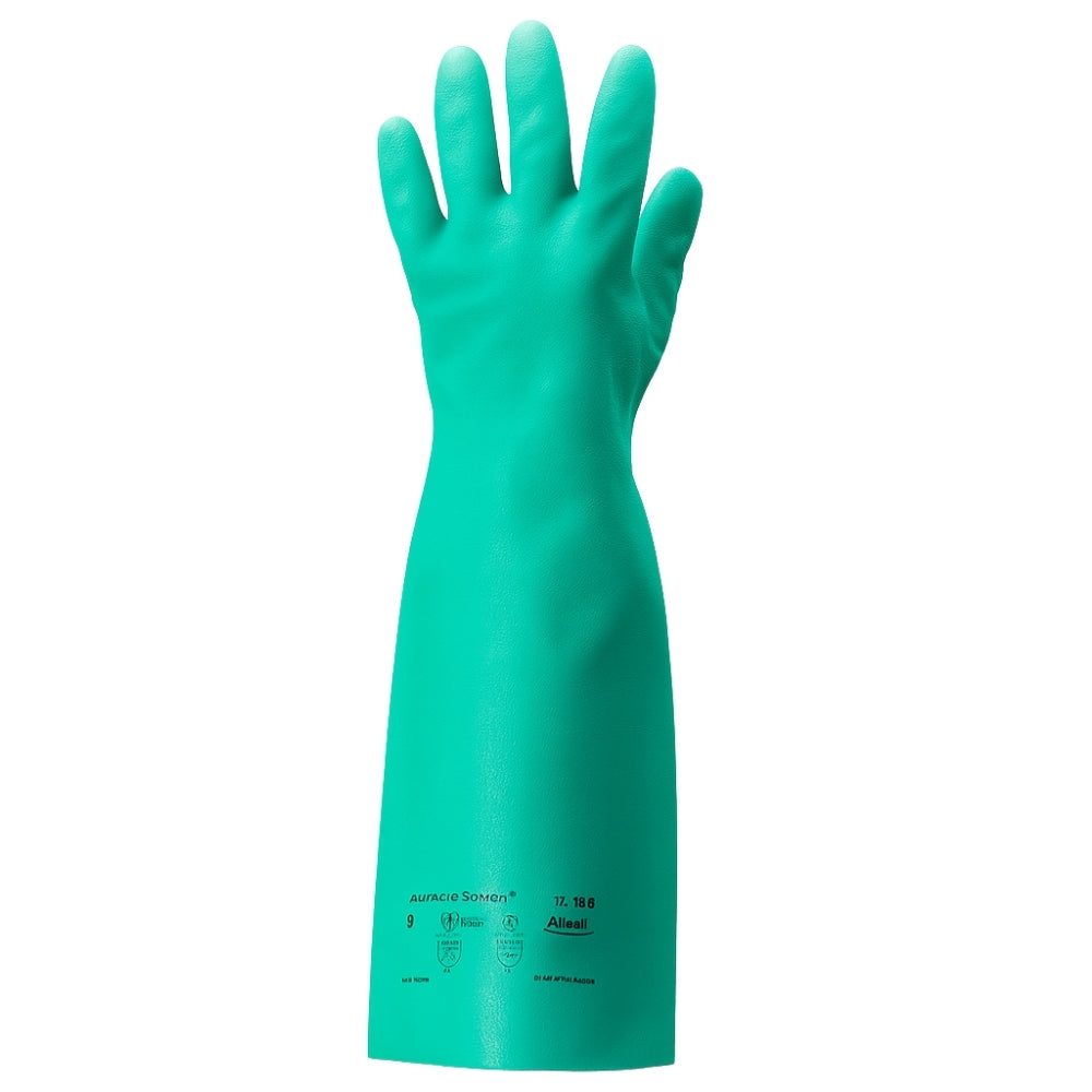 Luva de Proteção Produtos Químicos Nitrílica Verde 45,7cm Ansell AlphaTec Solvex 37-185 CA 12598